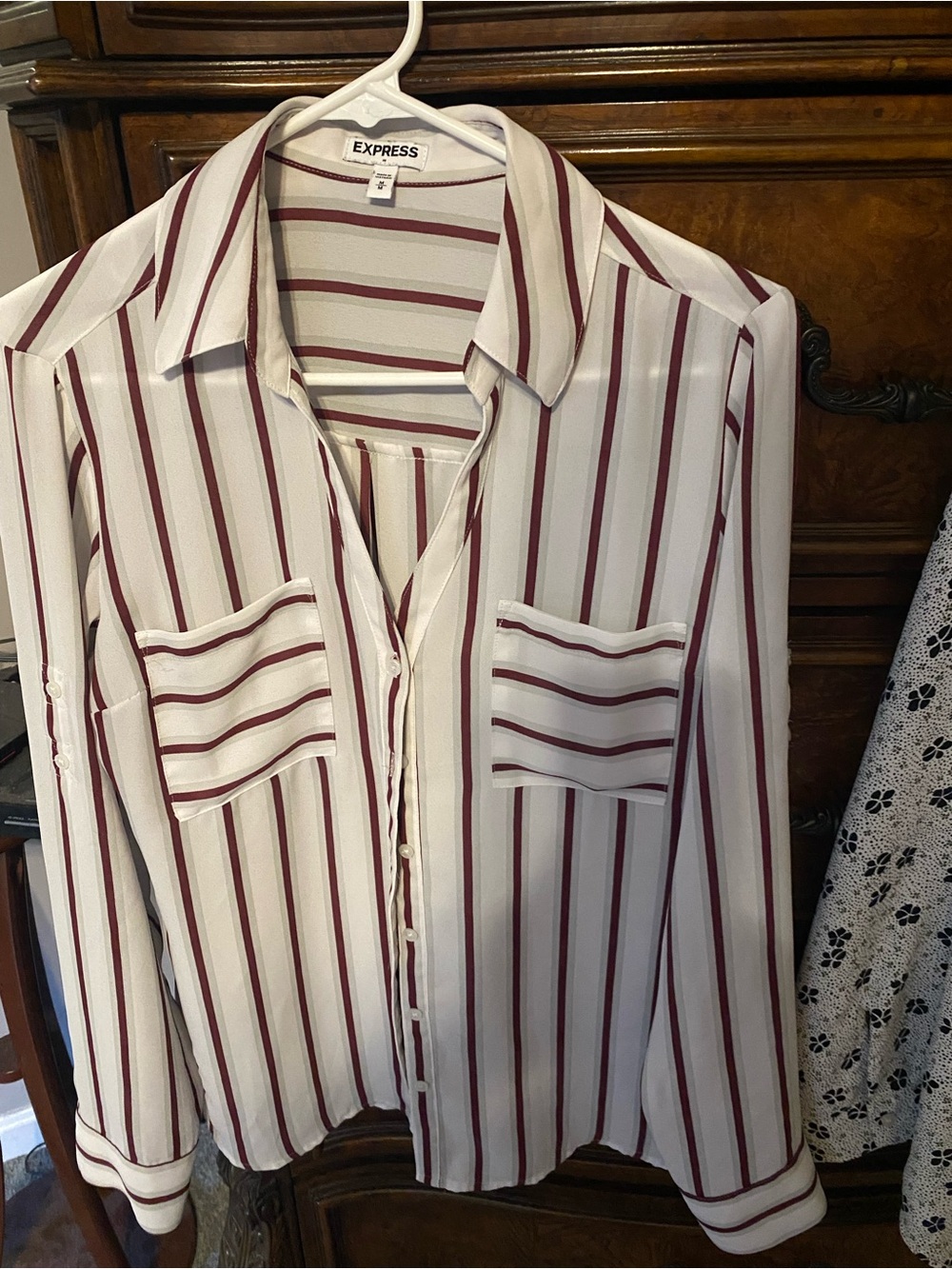 Express striped portofino blouse